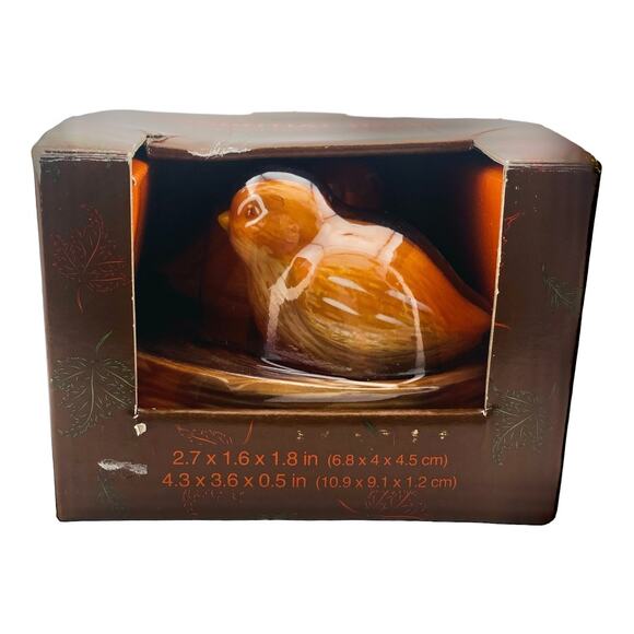 Essential Home Quail Salt and Pepper 3 Pc Set with Nest Ceramic 2.25" NRFB - Picture 10 of 11